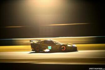 Corvette C6r Race Car Glowing Brakes Backfire Flame Night Racing