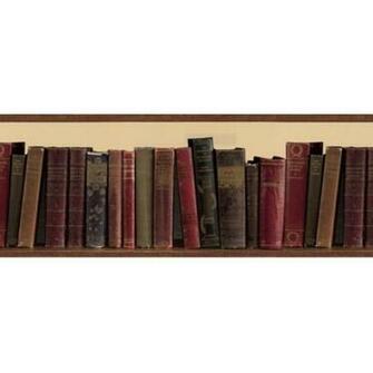Book Shelf Library Books Wallpaper Border All Walls