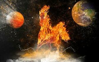 Fire Horses Wallpaper Horse