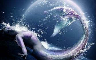 Mermaid Water Spray Moon Painting 3d Wallpaper By Sakura