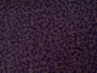 Jacobean Concert Bty By Fabri Quilt Leaf Outlines Dark Taupe On Navy