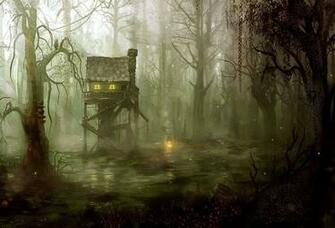 Wallpaper Swamp Paint Wood Mist Fog Desktop Other