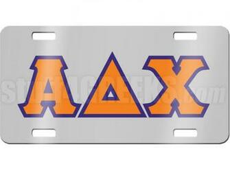 Delta Chi License Plate Description Chrome Mirrored Alpha