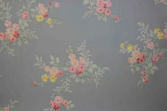 This Roll Of Vintage Wallpaper Has Pink And Yellow Rose Bouquets On A