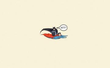 Funny Superman And Batman Minimal Wallpaper HD