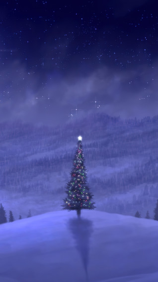 Christmas Tree Night Sky Scenery 4k Wallpaper iPhone HD Phone 8040h
