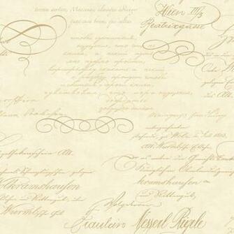 Cream Gold Fd40049 Venitia Vintage Script French Calligraphy
