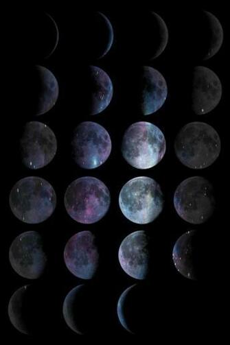 Dark Moon Phases Night Sky Space Stars