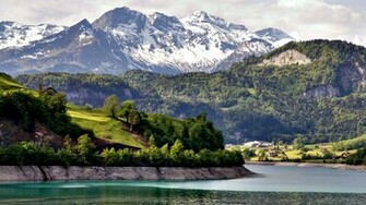 Outstanding Landscape From Swiss Alps On The Way