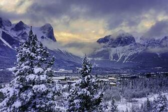 Scenery Seasons Canada Winter Mountains Sunrises And Sunsets Fir