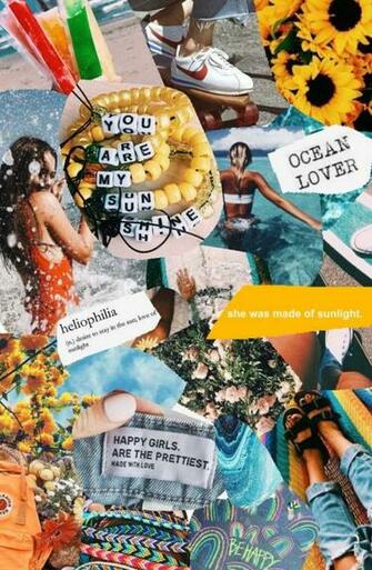 Summer Vibes Collage Background Aesthetic