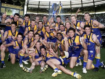 West Coast Eagles Players Celebrate After Winning The Afl