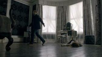 More Sherlock Bbc Interiors Irene Adler S Bedroom Black Devil Damask
