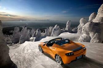 Tesla Roadster Orange Wallpaper Id