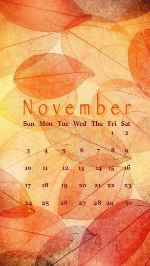 November iPhone Calendar Wallpaper