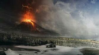 Erupting Volcano Cool Wallpaper