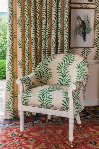 Soane Britain S Spoonbill Chair Upholstered In Scrolling Fern