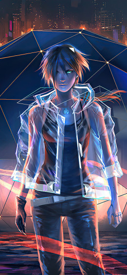 Night City Anime Boy 4k iPhone Xs X HD Wallpaper