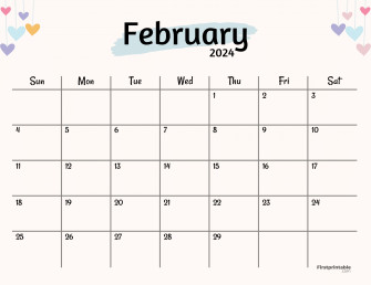 Printable Editable Fillable February Calendars Wallpaper