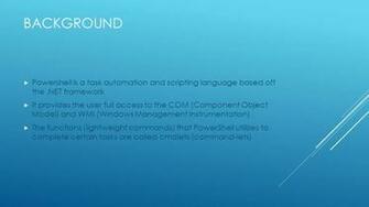 Powershell Basics Background Is A Task Automation