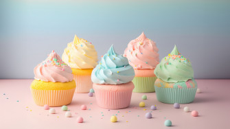 Colorful Vanilla Buttercream Cupcakes Cute 8k Ultra Wallpaper
