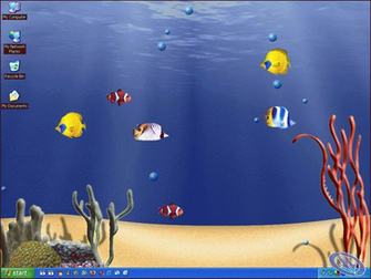 Image Animated Wallpaper Featuring Swimming Fish In A 3d Aquarium