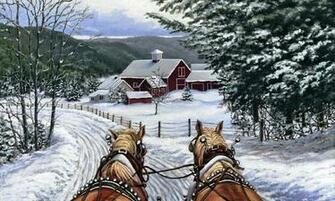 To The Red Barn Wallpaper