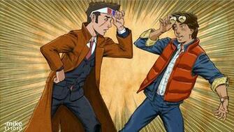 Doctor Who Back To The Future Crossover Sunglasses Wallpaper