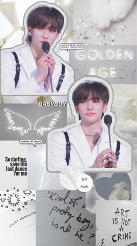 Hwang Hyunjin Aesthetic Soft Wallpaper Gray
