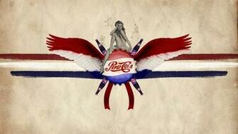 Pepsi Pin Up Wings Retro Wallpaper Background