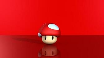 Nintendo Red Mario Bros Mushrooms Simple Background