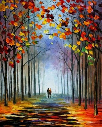 By Leonid Afremov Steam Of Autumn Painting