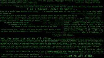 Quotes Hackers Manifesto Black Background Green Text