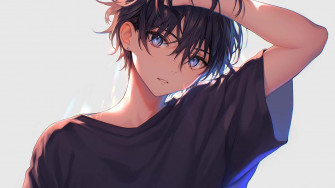Anime Boy Dark Hair Desktop Wallpaper 4k