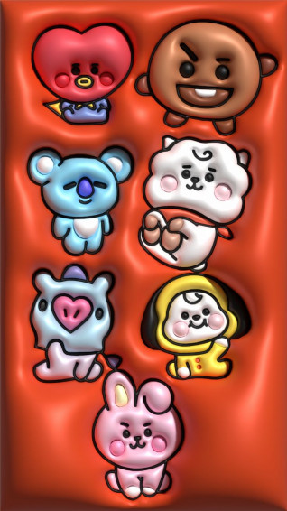Bt21 3d Wallpaper iPhone Cute Hello