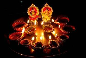 Dhanteras Of Goddess Lakshmi And Lighting Diyas Legend