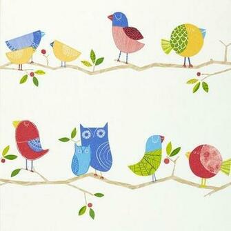 Red Blue Yellow Harlequin What A Hoot Wallpaper