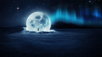 Moon Night Sky Scenery Wallpaper 4k HD Pc 8180i