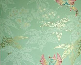 Grove Garden Wallpaper Mint Green With Gold And Paler