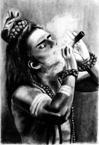 Aghori Smoking Chillum By Portentious