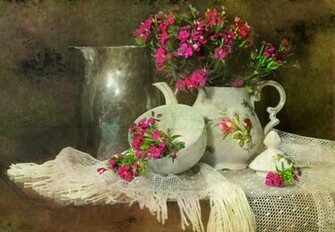 Pink Blossom Teapot Wallpaper