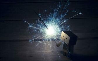 Carton Box Man Holding Fire Stick Cracker HD Wallpaper