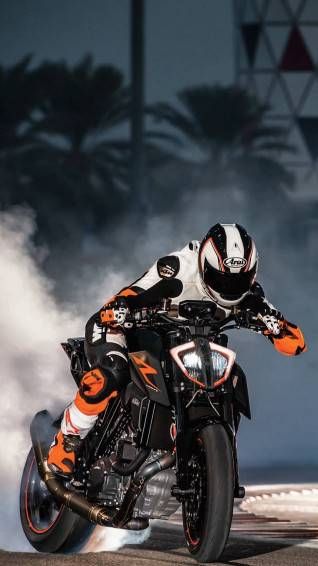 White And Orange Racer Ktm iPhone Wallpaper