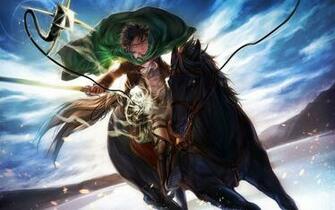 Levi Ackerman With Black Horse Attack On Titan Wallpaper HD Jpg