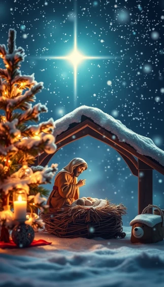 Jesus Christmas Phone Wallpaper