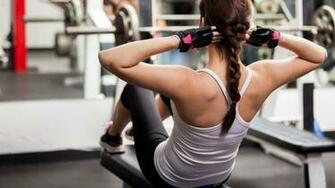 Wallpaper Girl Fitness Exercise Gym Dumbbells Workout
