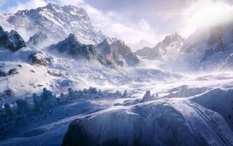 Snowy Mountains This Reminds Me Of Skyrim Wallpaper