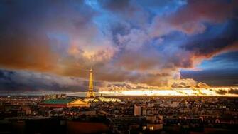 Wallpaper France Paris Houses Dal Skyline Eiffel Tower