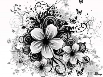 Black And White Flower Wallpaper Designs