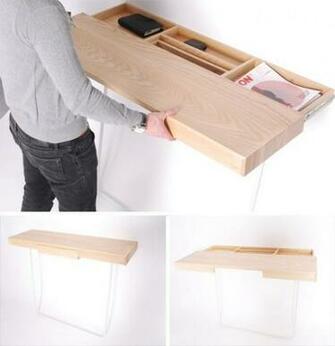 Floating Shelf With Hidden Drawer